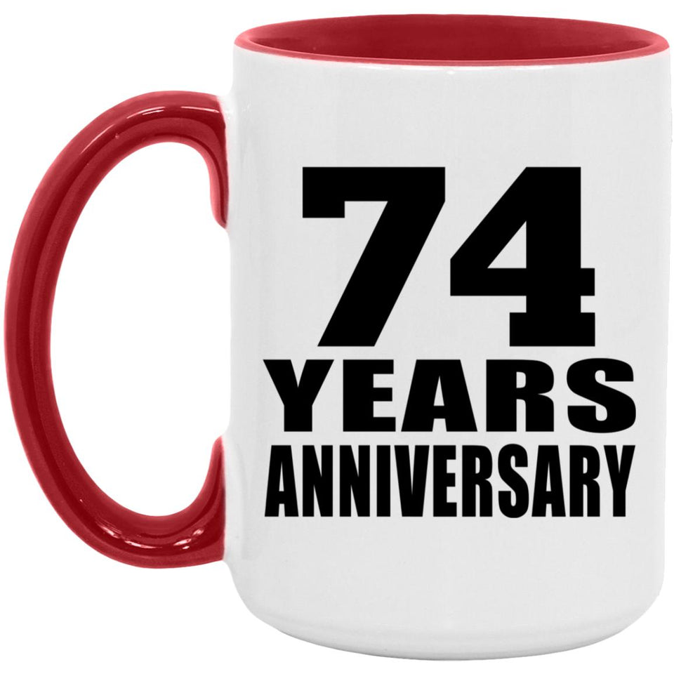 74th Anniversary 74 Years - 15oz Accent Mug Red