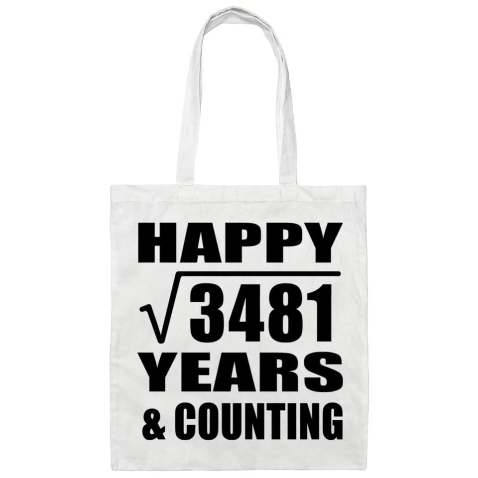 Happy 59th Anniversary Square Root of 3481 Years & Counting - Tote Bag White
