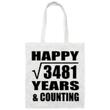 Happy 59th Anniversary Square Root of 3481 Years & Counting - Tote Bag White