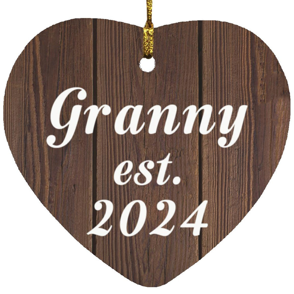 Granny Established EST. 2024 - Heart Ornament D