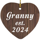 Granny Established EST. 2024 - Heart Ornament D