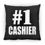 Number One #1 Cashier - Throw Pillow Black