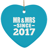 7th Anniversary Mr & Mrs Since 2017 - Heart Ornament