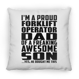 Proud Forklift Operator Dad Of Awesome Son - Throw Pillow