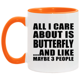All I Care About Is Butterfly - 11oz Accent Mug Orange