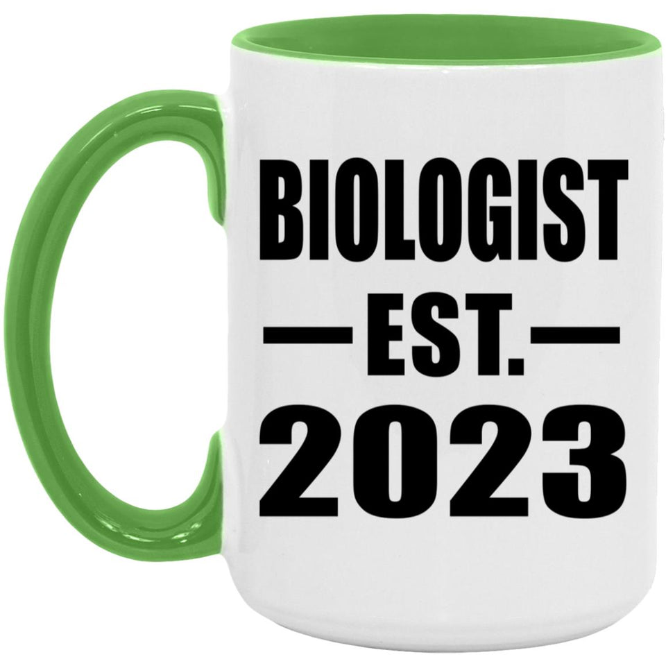 Biologist Established EST. 2023 - 15oz Accent Mug Green
