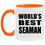 World's Best Seaman - 11oz Accent Mug Orange