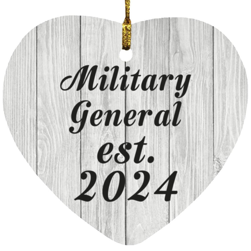 Military General Established Est. 2024 - Heart Ornament F