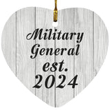Military General Established Est. 2024 - Heart Ornament F