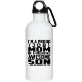 [CC] Personalized Gift, Proud [Job] Mom Of Awesome Son - Water Bottle