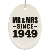 75th Anniversary Mr & Mrs Since 1949 - Oval Ornament