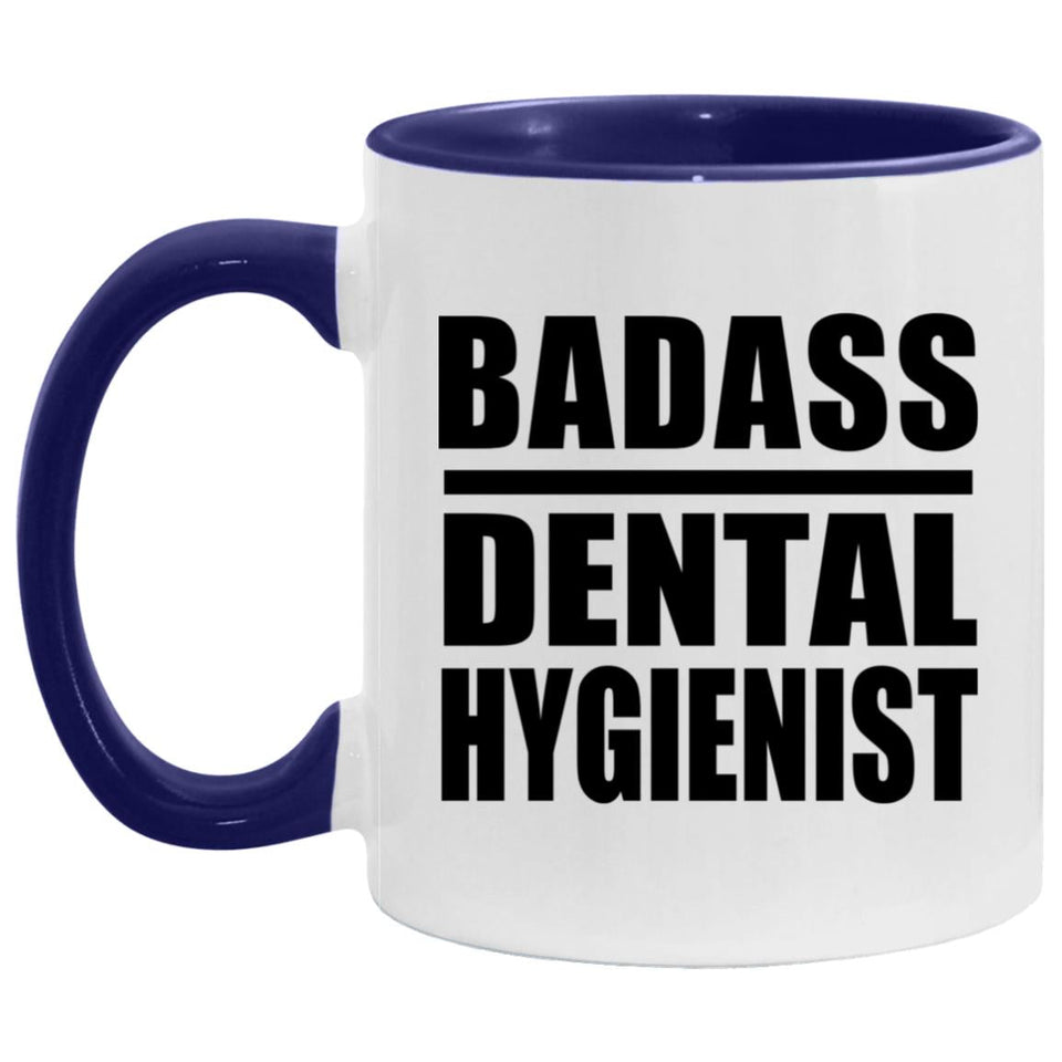 Badass Dental Hygienist - 11oz Accent Mug Purple