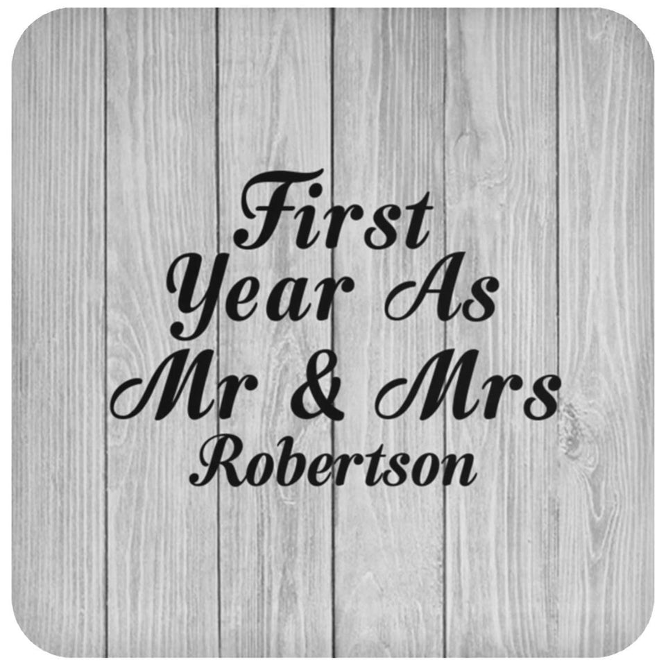 First Year As Mr & Mrs Robertson - Drink Coaster F