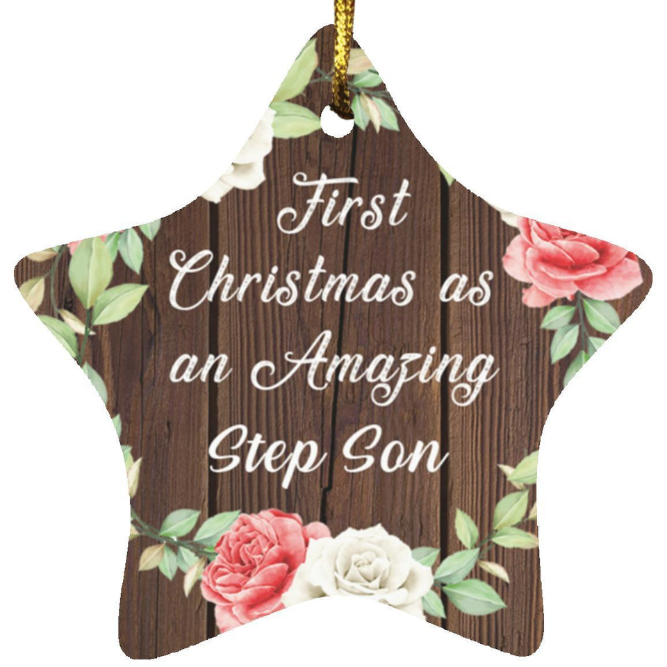 First Christmas As an Amazing Step Son - Star Ornament A