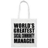 World's Greatest Social Community Manager - Tote Bag White