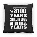 90th Anniversary Square Root of 8100 Years Still In Love - Throw Pillow Black