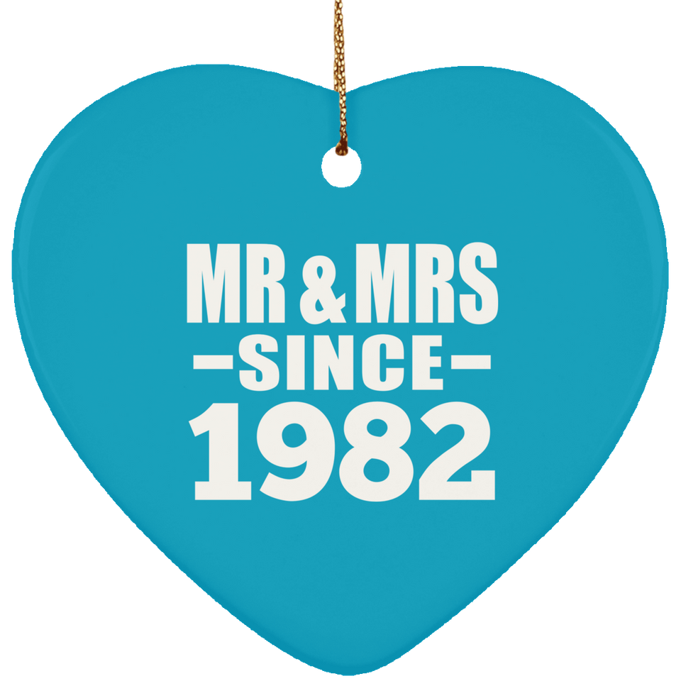 42nd Anniversary Mr & Mrs Since 1982 - Heart Ornament