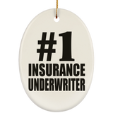 Number One #1 Insurance Underwriter - Oval Ornament
