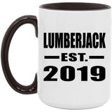 Lumberjack Established EST. 2019 - 15oz Accent Mug Black