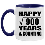 Happy 30th Anniversary Square Root of 900 Years & Counting - 11oz Accent Mug Purple