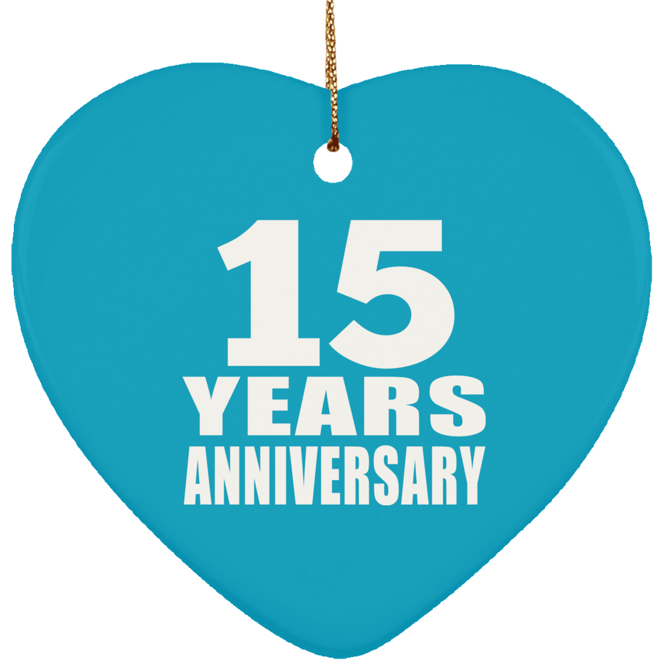 15th Anniversary 15 Years - Heart Ornament