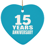 15th Anniversary 15 Years - Heart Ornament