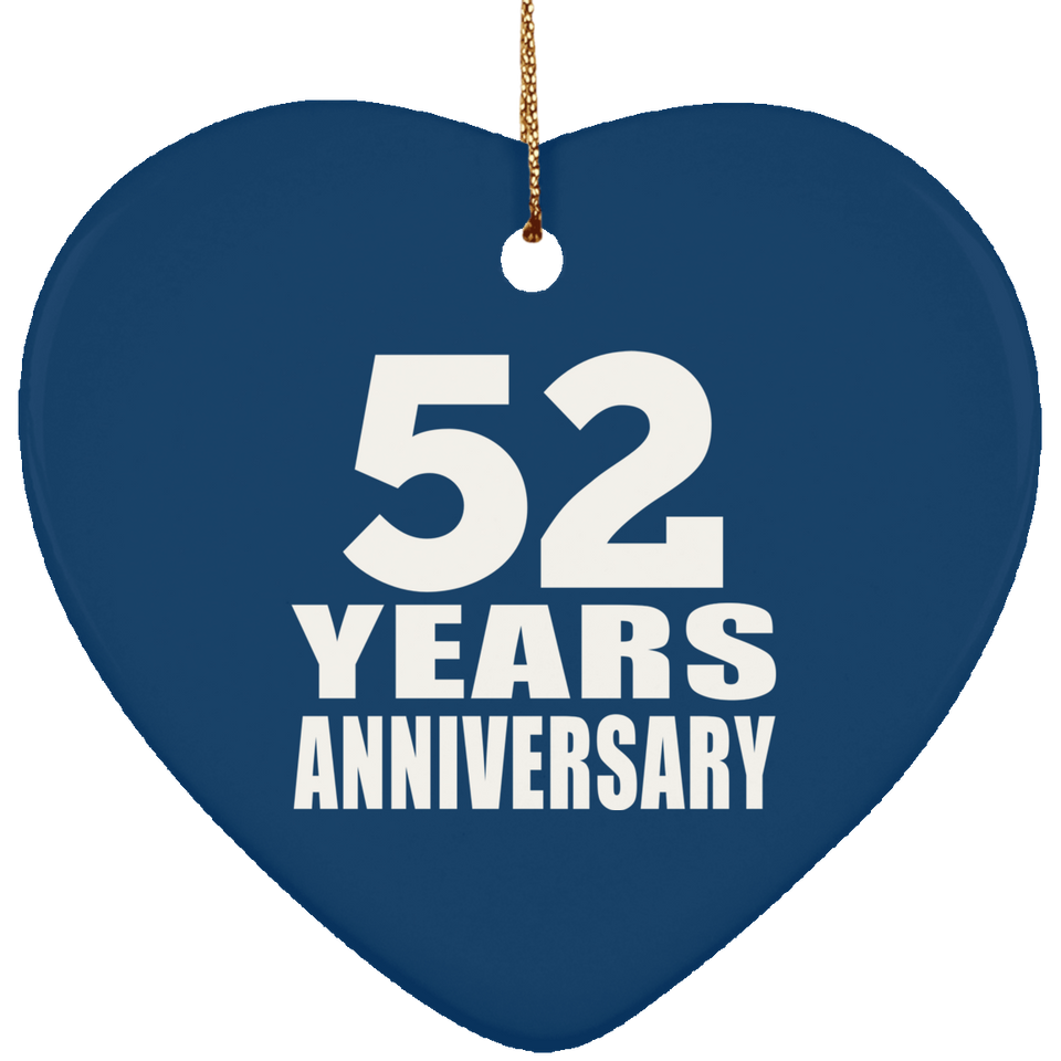 52nd Anniversary 52 Years - Heart Ornament