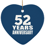 52nd Anniversary 52 Years - Heart Ornament