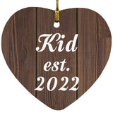 Kid Established EST. 2022 - Heart Ornament D