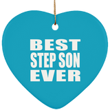 Best Step Son Ever - Heart Ornament