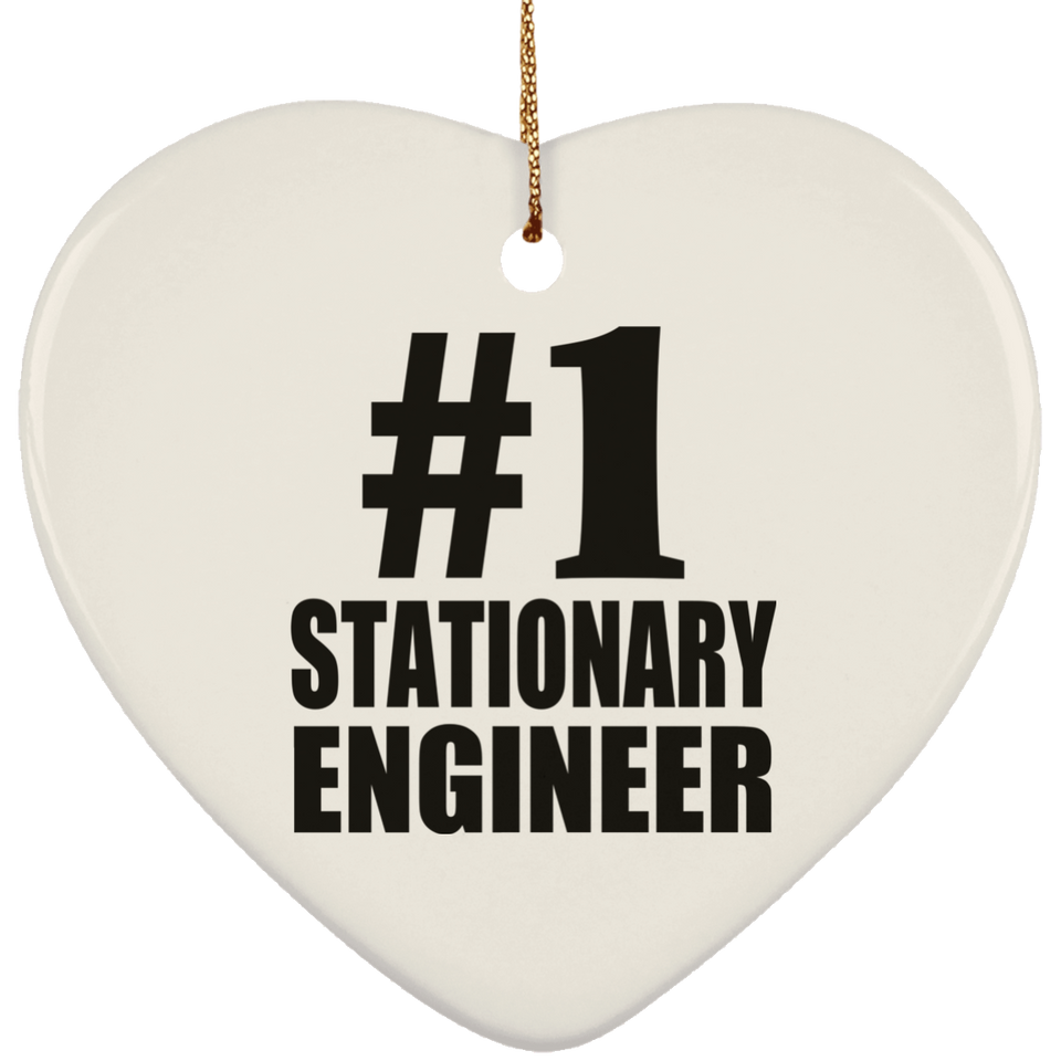 Number One #1 Stationary Engineer - Heart Ornament