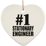 Number One #1 Stationary Engineer - Heart Ornament