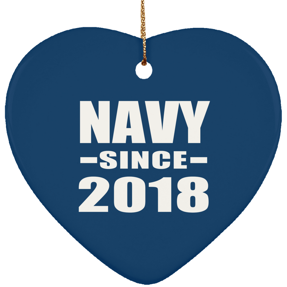Navy Since 2018 - Heart Ornament