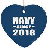 Navy Since 2018 - Heart Ornament