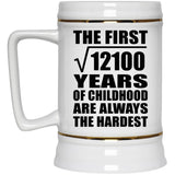110th Birthday Square Root of 12100 Years of Childhood - Beer Stein