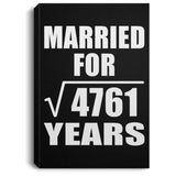 69th Anniversary Married For Square Root of 4761 Years - Canvas Portrait