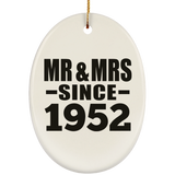 72nd Anniversary Mr & Mrs Since 1952 - Oval Ornament