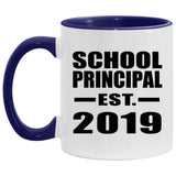 School Principal Established EST. 2019 - 11oz Accent Mug Purple