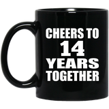 14th Anniversary Cheers To 14 Years Together - 11oz Coffee Mug Black