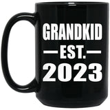 Grandkid Established EST. 2023 - 15oz Coffee Mug Black