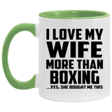 I Love My Wife More Than Boxing - 11oz Accent Mug Green