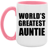 World's Greatest Auntie - 15oz Accent Mug Pink