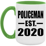 Policeman Established EST. 2020 - 15oz Accent Mug Green
