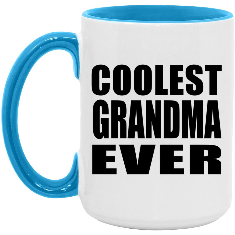 Coolest Grandma Ever - 15oz Accent Mug Blue