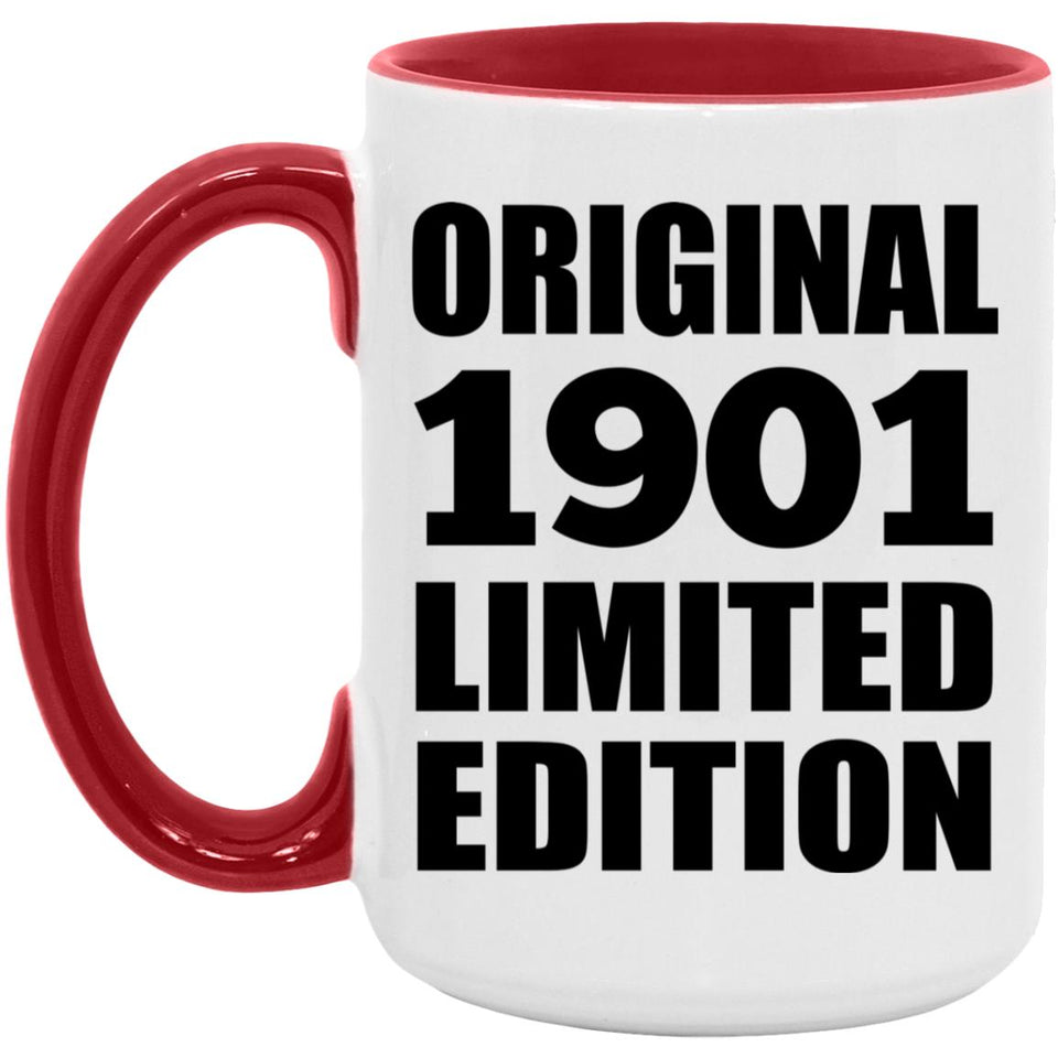 123rd Birthday Original 1901 Limited Edition - 15oz Accent Mug Red