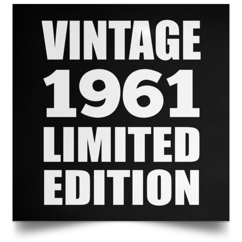 63rd Birthday Vintage 1961 Limited Edition - Poster Square