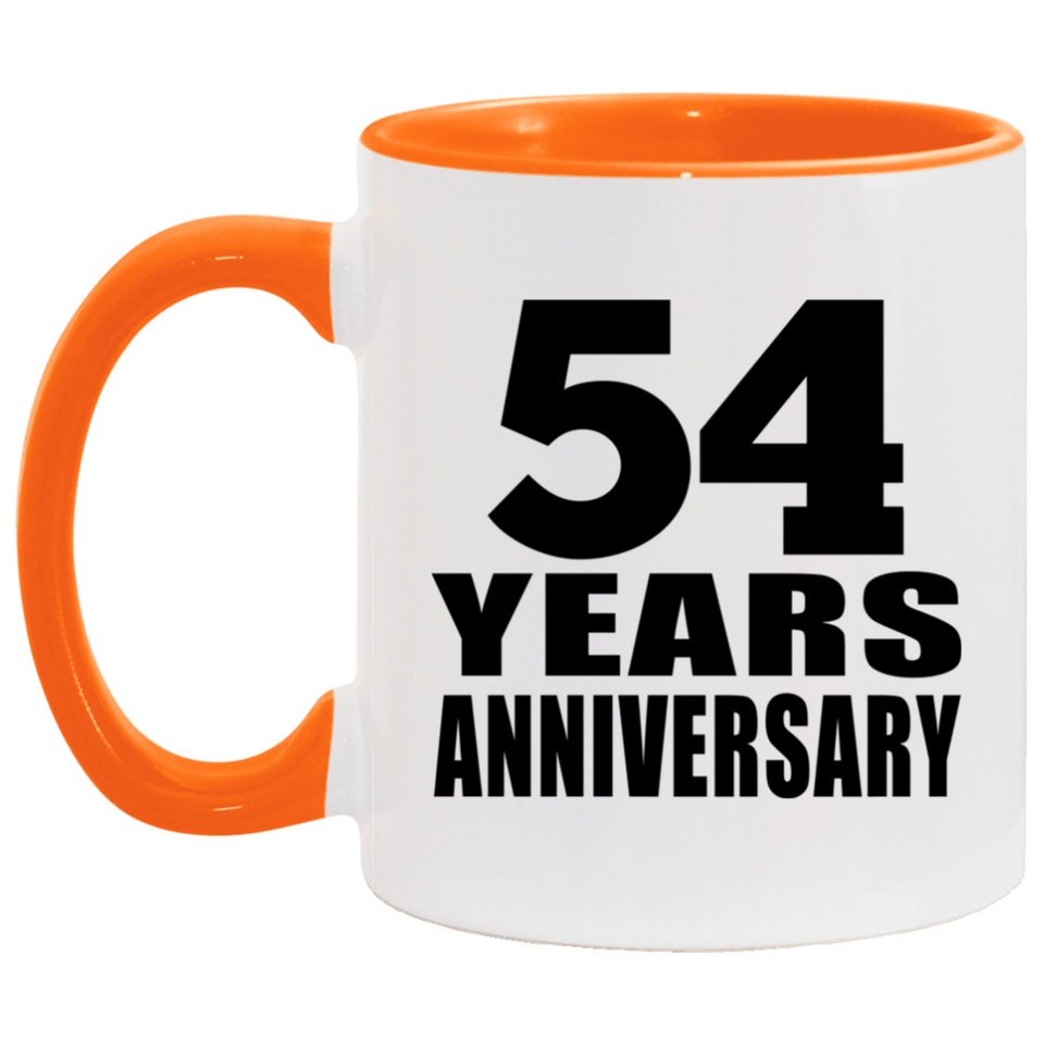 54th Anniversary 54 Years - 11oz Accent Mug Orange