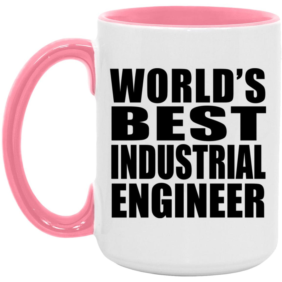 World's Best Industrial Engineer - 15oz Accent Mug Pink