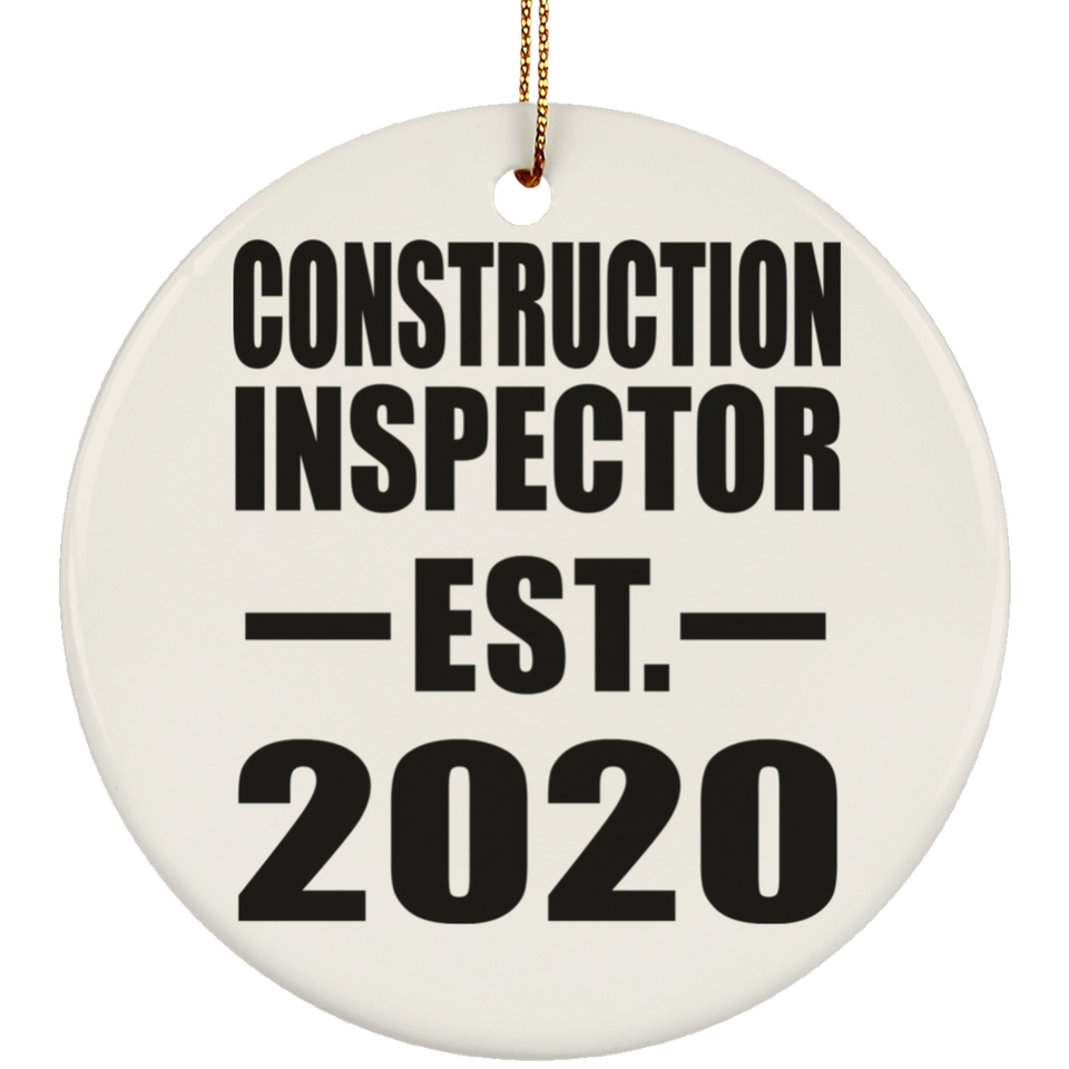 Construction Inspector Established EST. 2020 - Circle Ornament