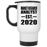 Market Research Analyst Established EST. 2020 - White Travel Mug